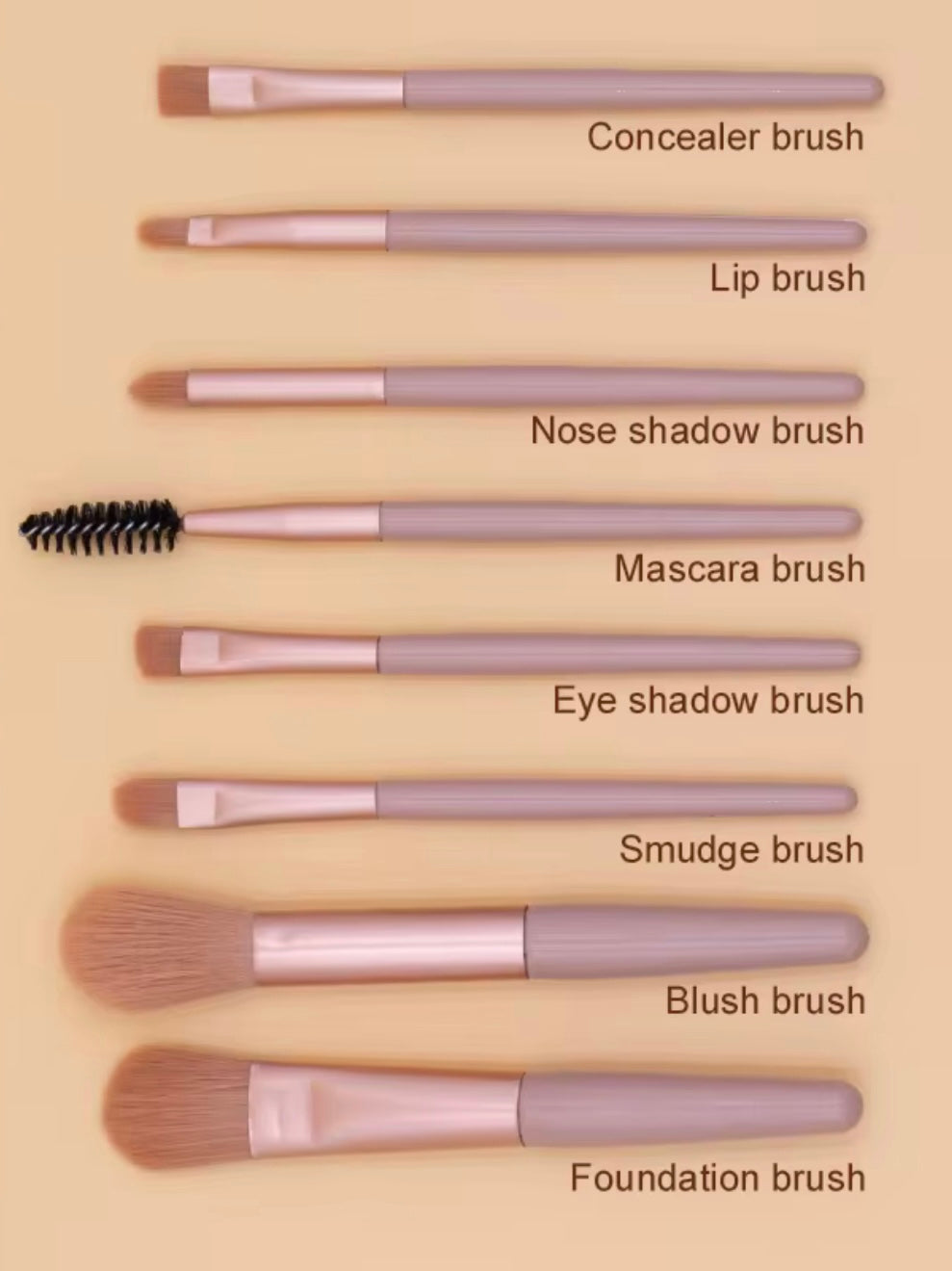 KOBESOJU: The Human Grooming Makeup Travel Brush Set of 8 💖