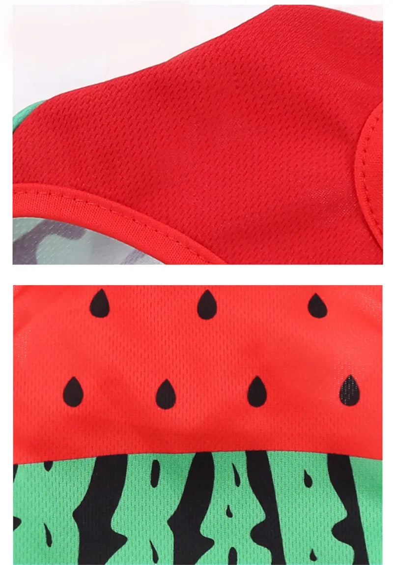 Dog Clothes Cute Cartoon Fruit Crab Printed Vest Summer Breathable Printing T-Shirt Pet Cat Cotton T-Shirt Pug Apparel Costumes