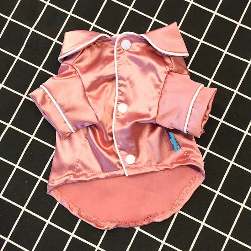 Summer Soft Silk Pet Dog Pajama For Small Dogs Puppy Cat Clothes Pets Clothing Sleeping Clothes For French Bulldog Pajamas