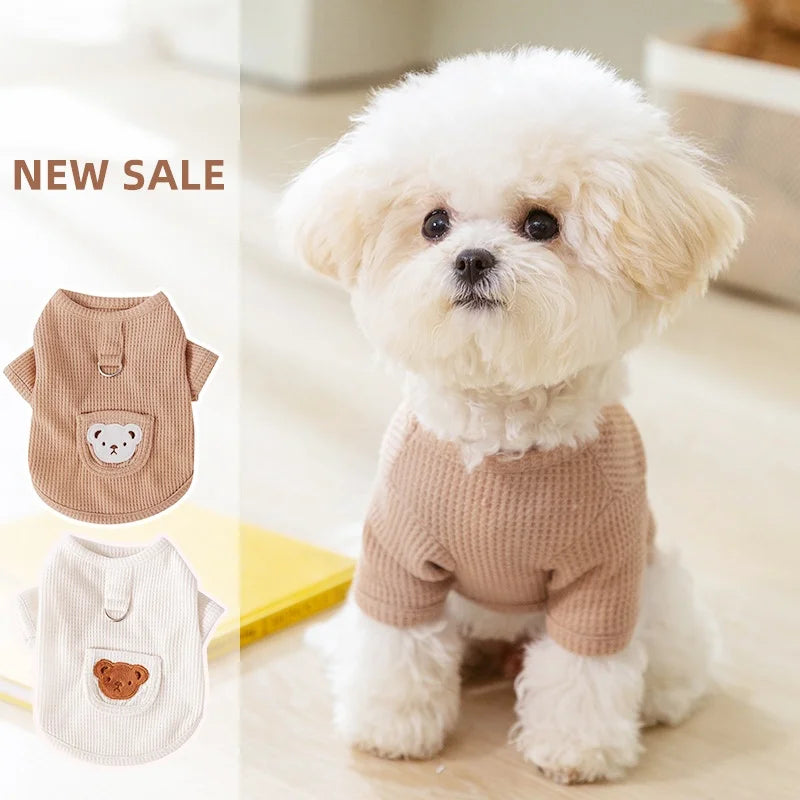 Pet Dog Shirt for Small Dogs Bear Print Dog Clothes Summer Puppy Pullovers Cute Cat Shirt Pet Vest Chihuahua Shirt Dog Costumes