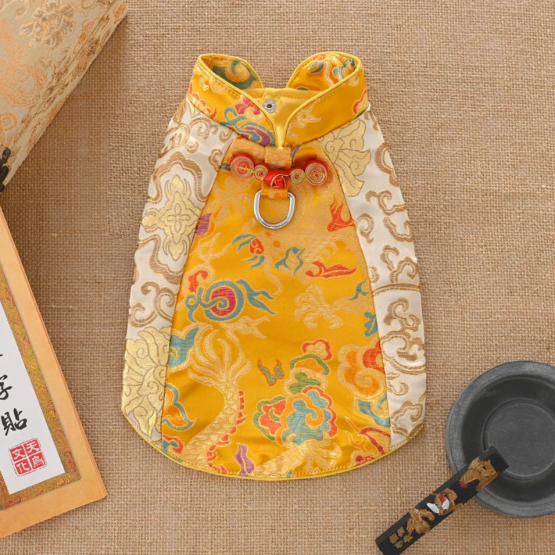 Chinese New Year Dog Clothes Tang Suit Spring Festival Pet Apparel Cheongsam Pomeranian Poodle Bichon Schnauzer Clothing Costume