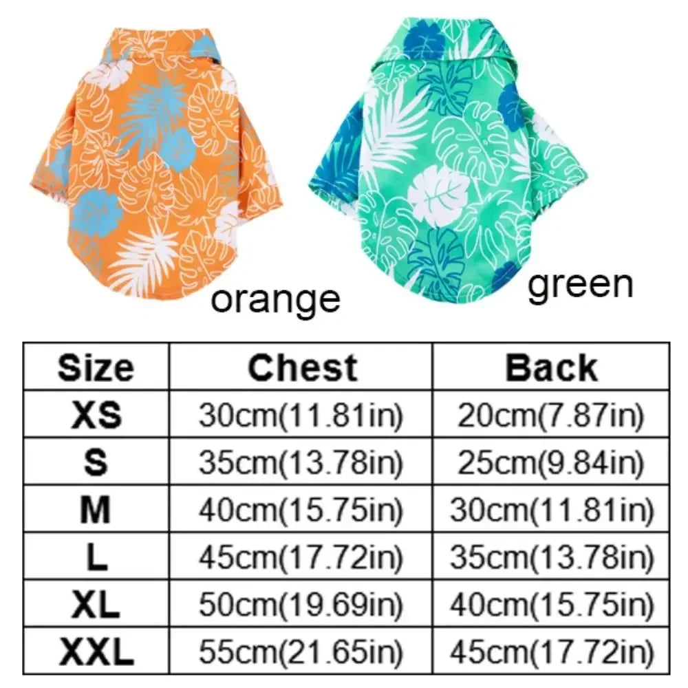 Hawaiian Style Pet Dog Shirt Summer Dog Clothes Cool Thin Cat Shirt Fashion Puppy Vest Chihuahua Clothes Breathable Pet Shirt