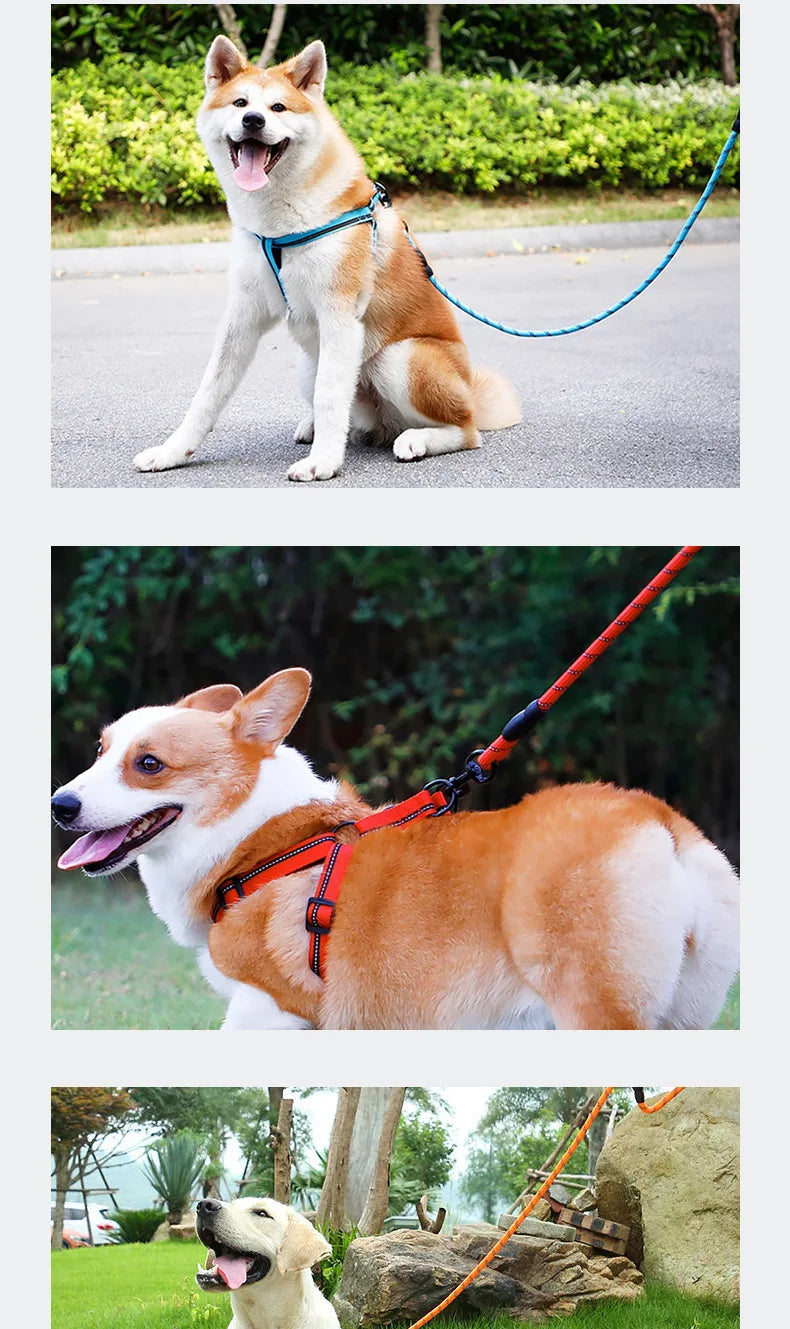 Strong Dog Leash Pet Leashes Reflective Leash For Big Small Medium Large Dog Leash Drag Pull Tow Golden Retriever dog accessorie