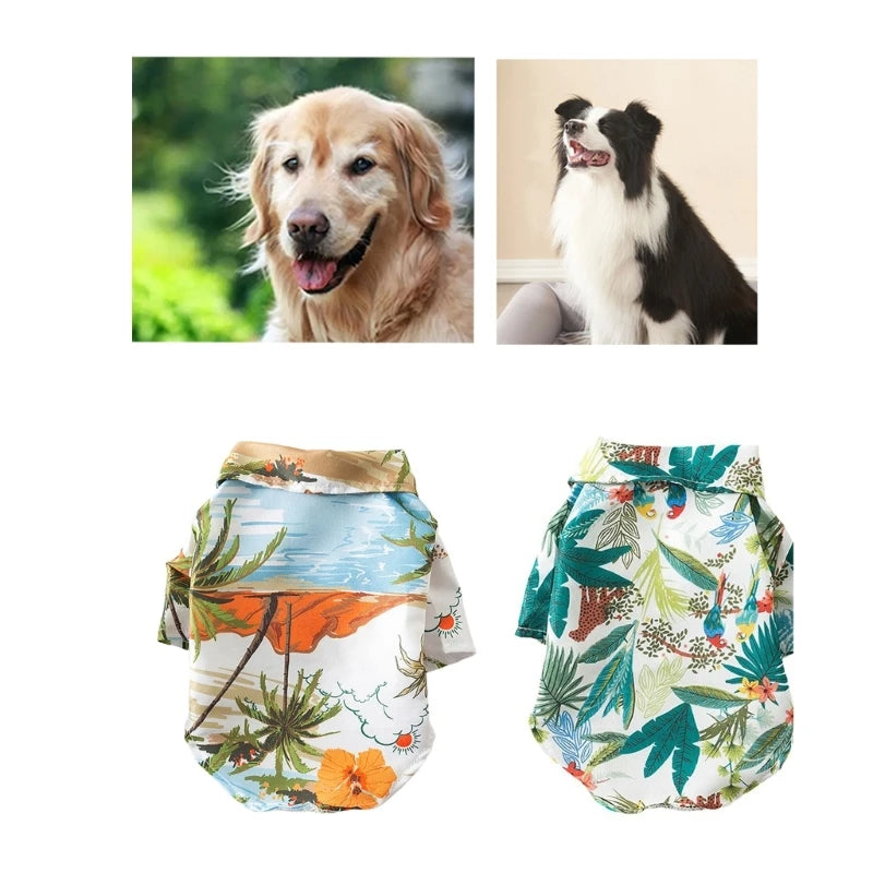 Hawaiians Dog Shirts Cool Dog Clothes Beach Dog Shirt Beach Puppy Shirt Dog Summer T-Shirt Summer Dog Shirts