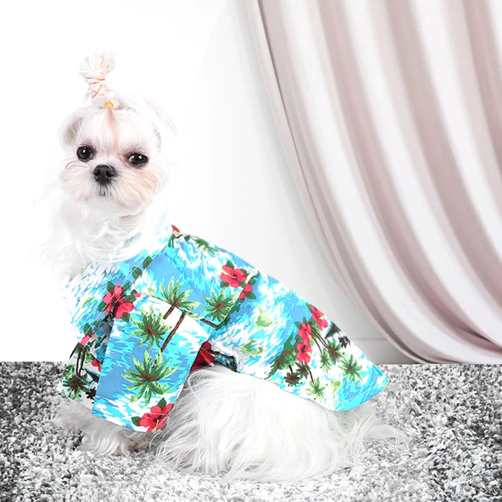 Fashionable Breathable Pet Clothes Dog Cat Hawaiian Style Shirt