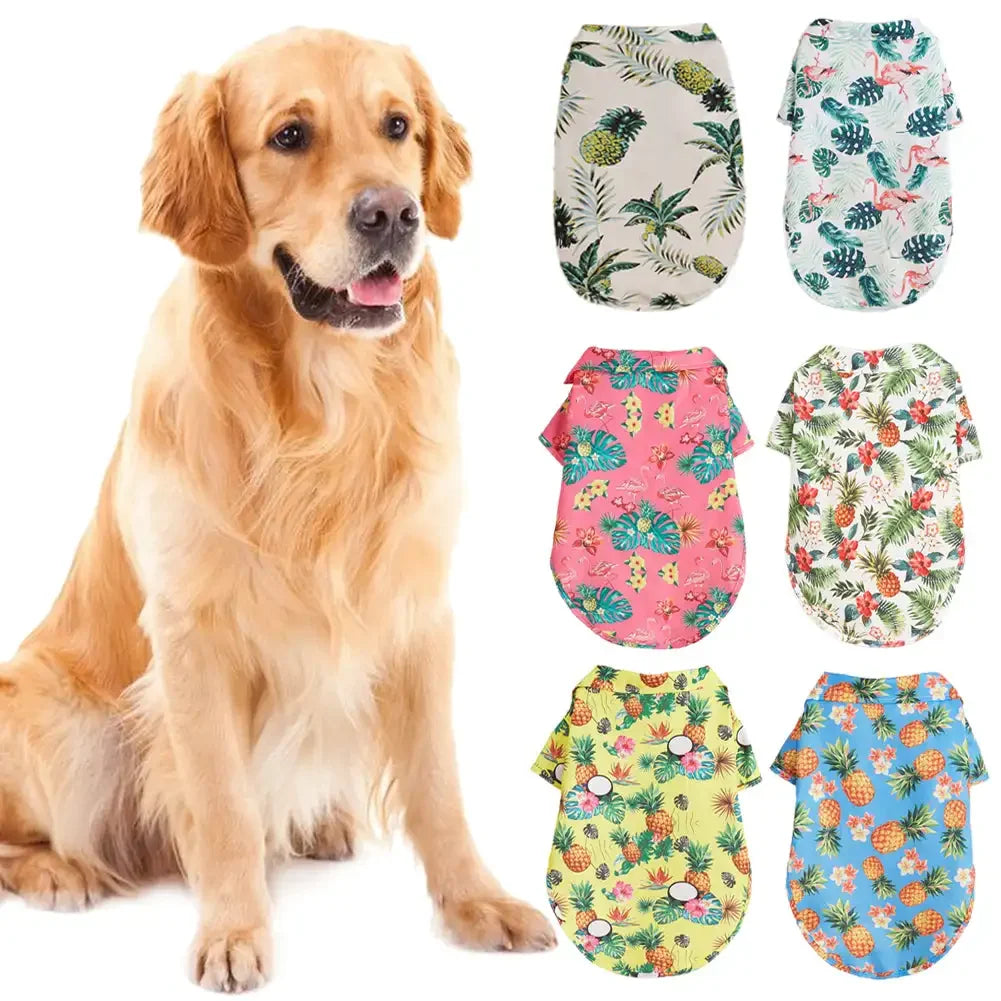 L-5XL Hawaii Style Cute Summer T-shirts Comfortable Pet Shirt For Medium Large Dog Puppy Pet Clothes Pet Products