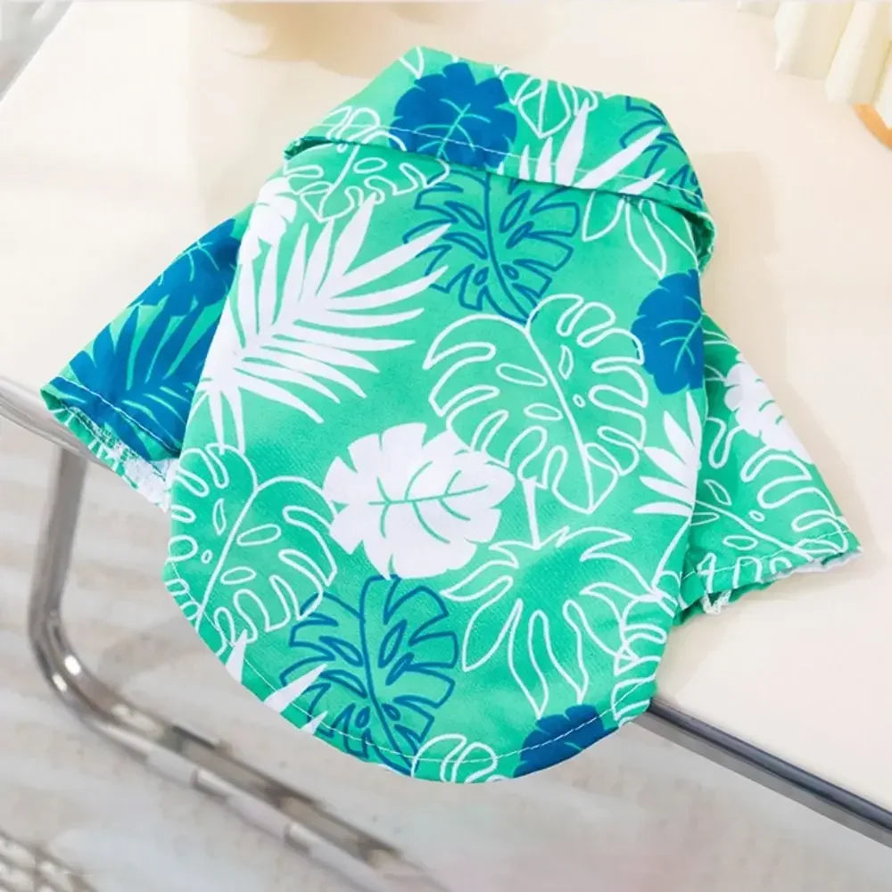 Hawaiian Style Pet Dog Shirt Summer Dog Clothes Cool Thin Cat Shirt Fashion Puppy Vest Chihuahua Clothes Breathable Pet Shirt