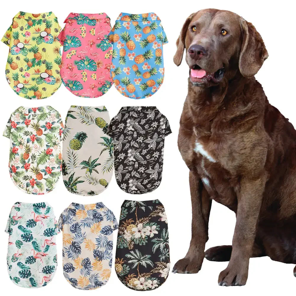 L-5XL Hawaii Style Cute Summer T-shirts Comfortable Pet Shirt For Medium Large Dog Puppy Pet Clothes Pet Products