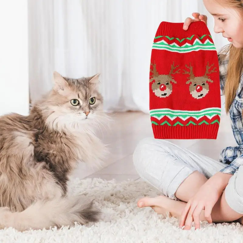 Christmas Dog Clothes Warm Dog Shirts Soft Dog Sweater Snowman Knitted Dog Cloth Breathable Pet Accessories for Small Dogs