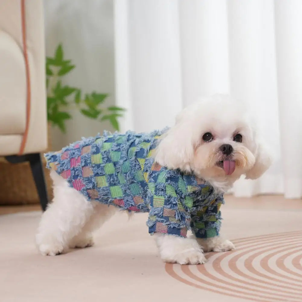 Denim Shirt for Pets Pet Apparel Denim Style Pet Denim Shirt Funny Transform Costum Fashionable Boy Uniform Soft for Wear