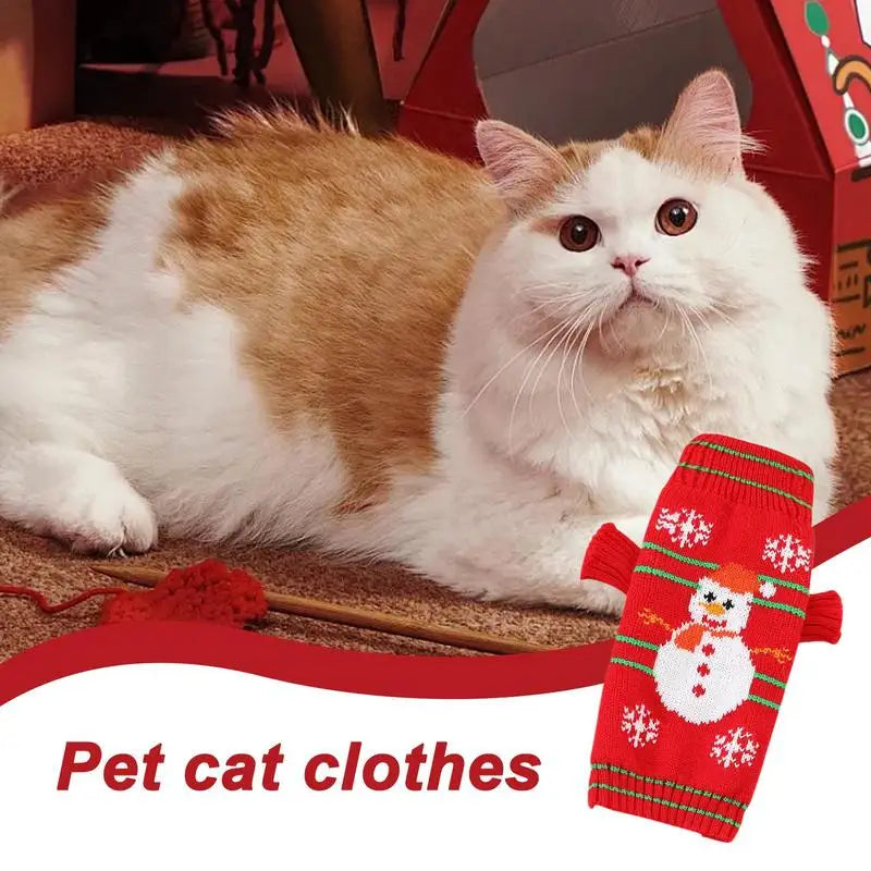 Christmas Dog Clothes Warm Dog Shirts Soft Dog Sweater Snowman Knitted Dog Cloth Breathable Pet Accessories for Small Dogs