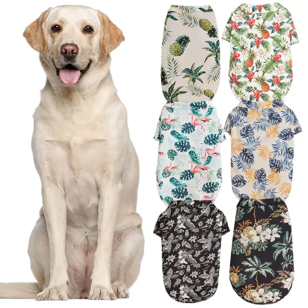 L-5XL Hawaii Style Cute Summer T-shirts Comfortable Pet Shirt For Medium Large Dog Puppy Pet Clothes Pet Products