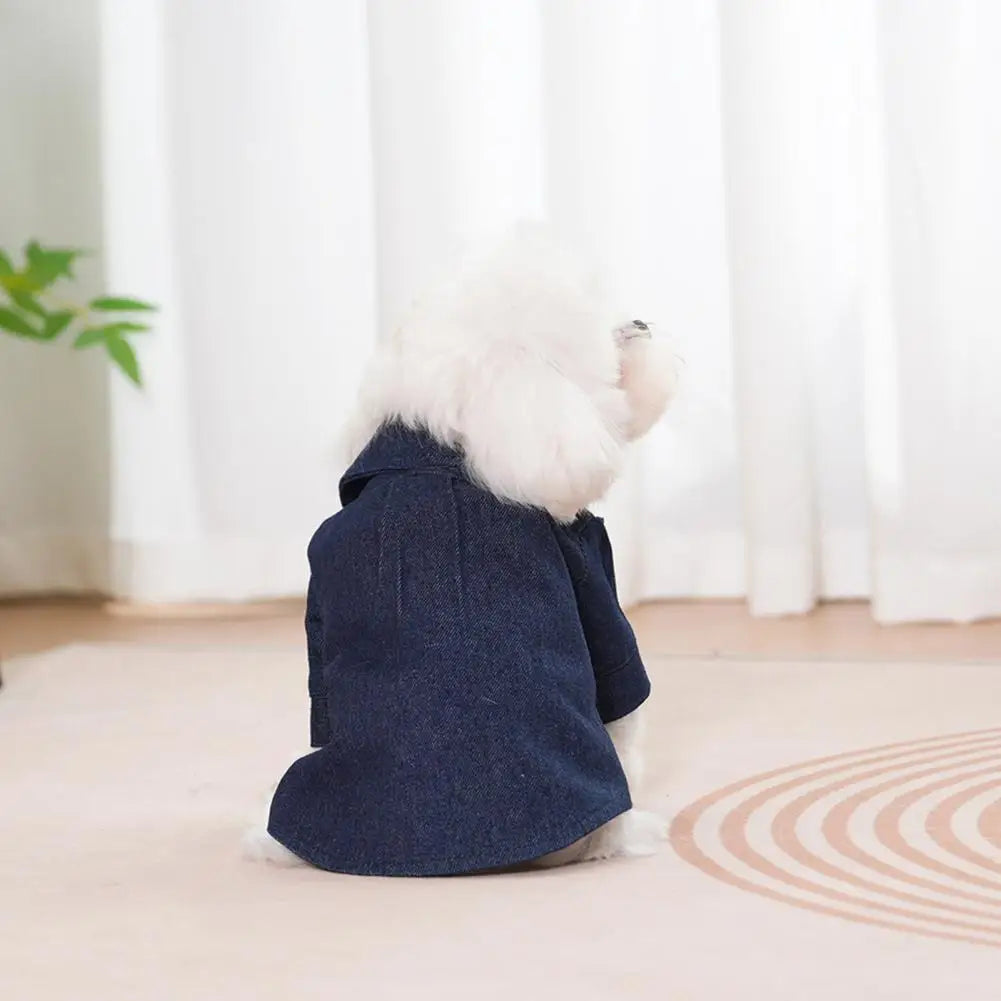 Denim Shirt for Pets Pet Apparel Denim Style Pet Denim Shirt Funny Transform Costum Fashionable Boy Uniform Soft for Wear