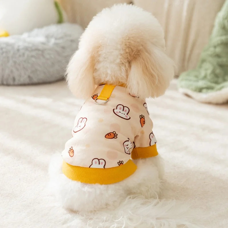 Pet Dog Shirt Cute Cartoon Print Dog Sweatshirt Fashion Puppy Clothes Soft Cat Shirt Autumn Pet Pullovers Chihuahua Dog Clothes