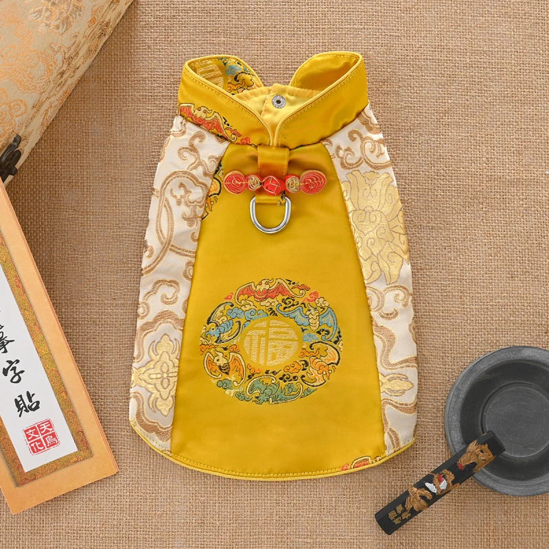 Chinese New Year Dog Clothes Tang Suit Spring Festival Pet Apparel Cheongsam Pomeranian Poodle Bichon Schnauzer Clothing Costume
