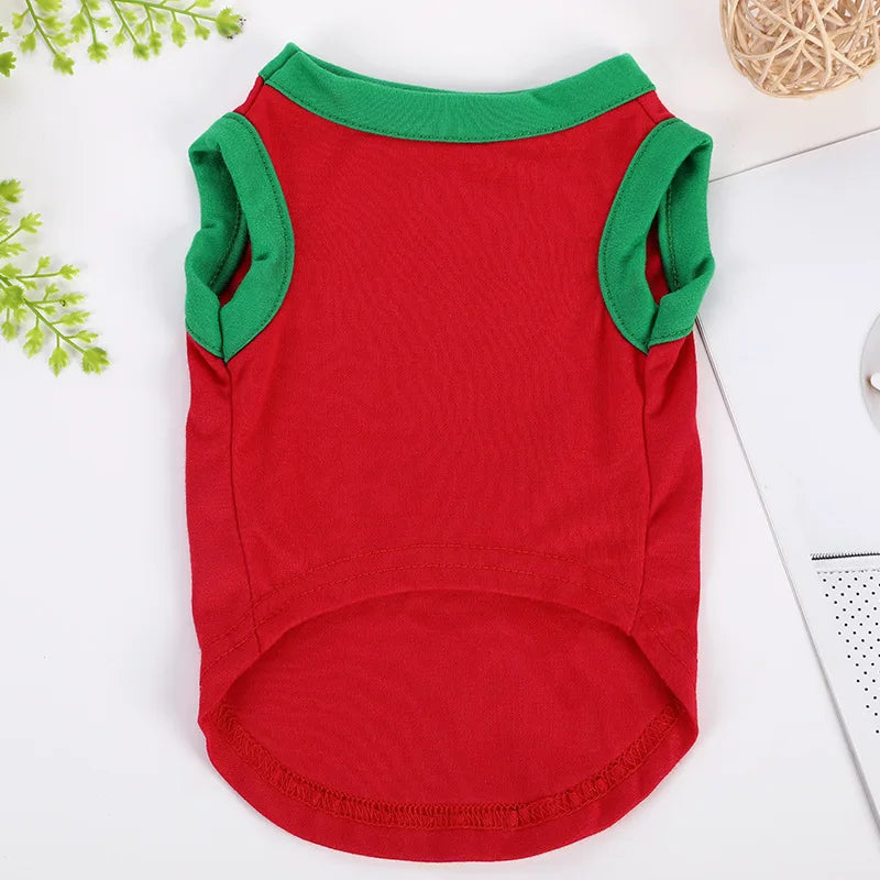 Christmas Dog Clothes Warm Cotton Shirt Vest Pets Dogs Chihuahua Xmas Costume for 2025 New Year Party Navidad Puppy Clothing