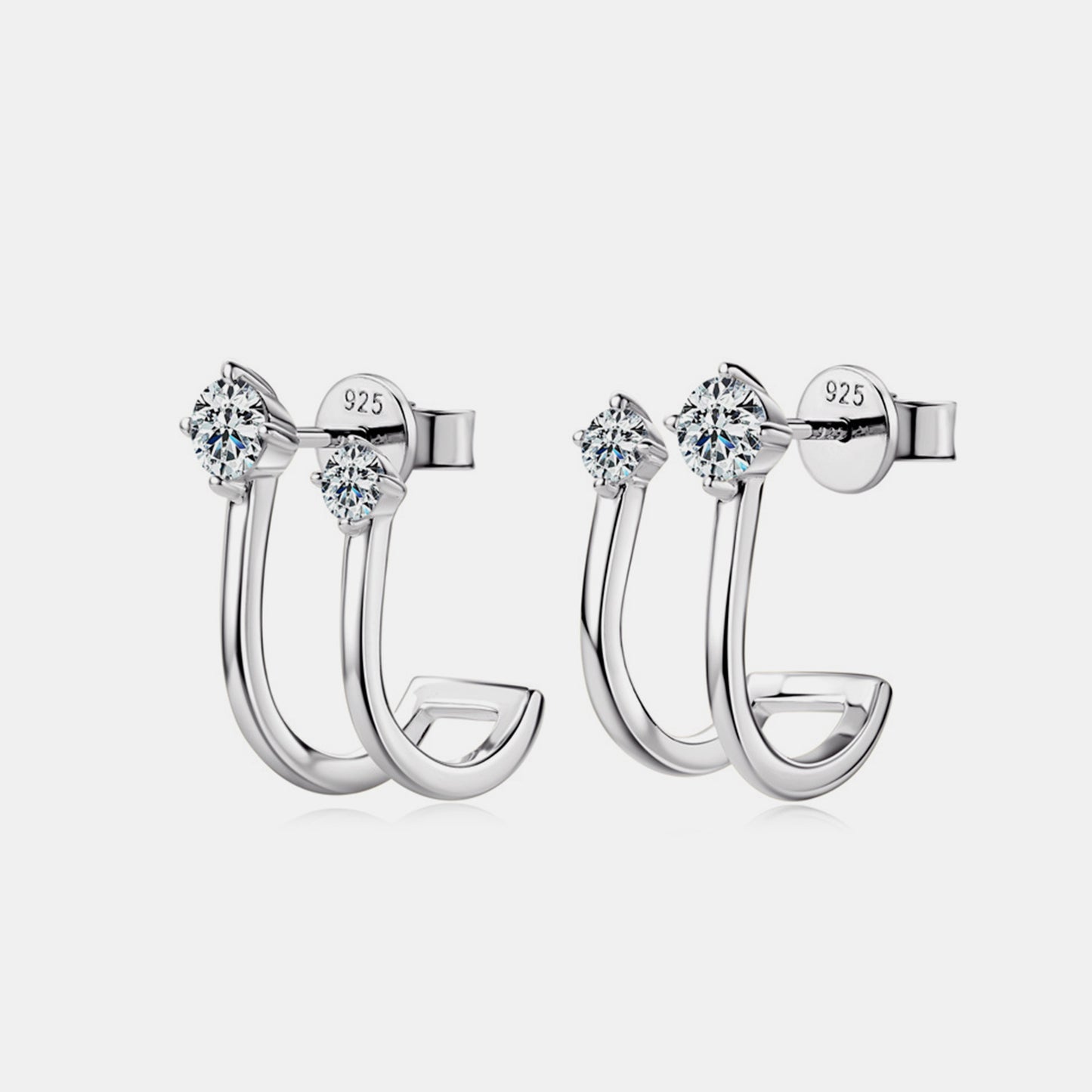 Moissanite 925 Sterling Silver C-Hoop Earrings