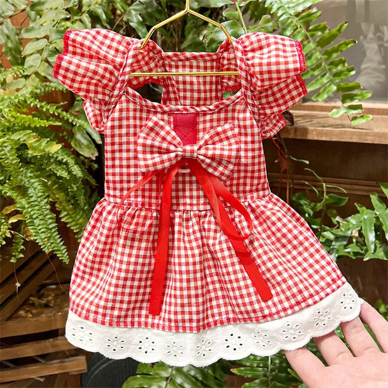 Pet Dog Clothes for Small Dogs Summer Pet Dress Fashion Print Puppy Princess Skirt Cute Flying Sleeve Cat Dress Pet Dog Costumes