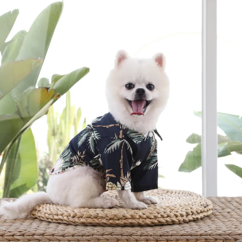 Hawaiian Beach Style Dog T-Shirts Thin Breathable Summer Dog Clothes for Small Dogs Puppy Pet Cat Vest Chihuahua Yorkies Poodle