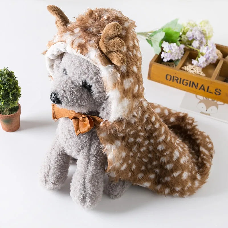Christmas Pet Apparel Elk Cloak Dog Cat Warm Clothes Transformational Clothing Hat Decorate Puppy Kitten Cape Pets Supplies