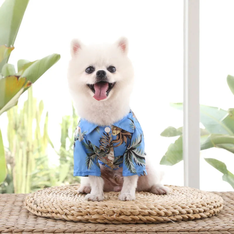 Hawaiian Beach Style Dog T-Shirts Thin Breathable Summer Dog Clothes for Small Dogs Puppy Pet Cat Vest Chihuahua Yorkies Poodle