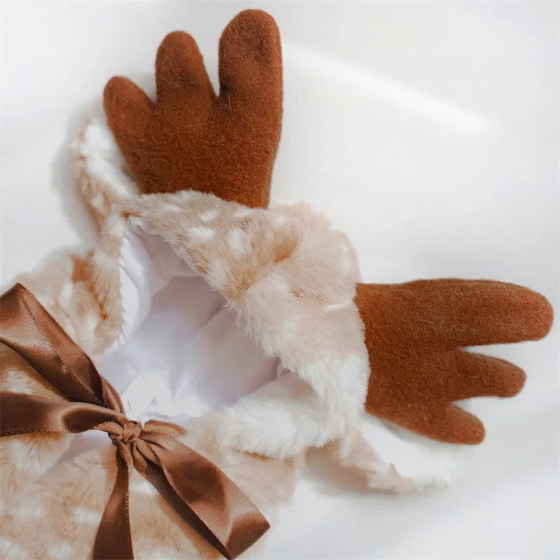 Christmas Pet Apparel Elk Cloak Dog Cat Warm Clothes Transformational Clothing Hat Decorate Puppy Kitten Cape Pets Supplies