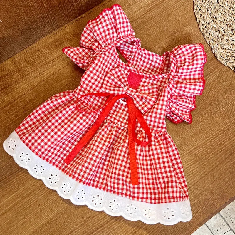 Pet Dog Clothes for Small Dogs Summer Pet Dress Fashion Print Puppy Princess Skirt Cute Flying Sleeve Cat Dress Pet Dog Costumes