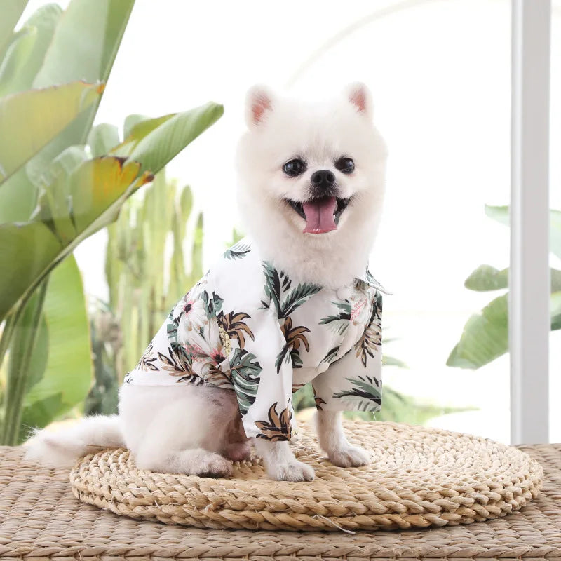 Hawaiian Beach Style Dog T-Shirts Thin Breathable Summer Dog Clothes for Small Dogs Puppy Pet Cat Vest Chihuahua Yorkies Poodle