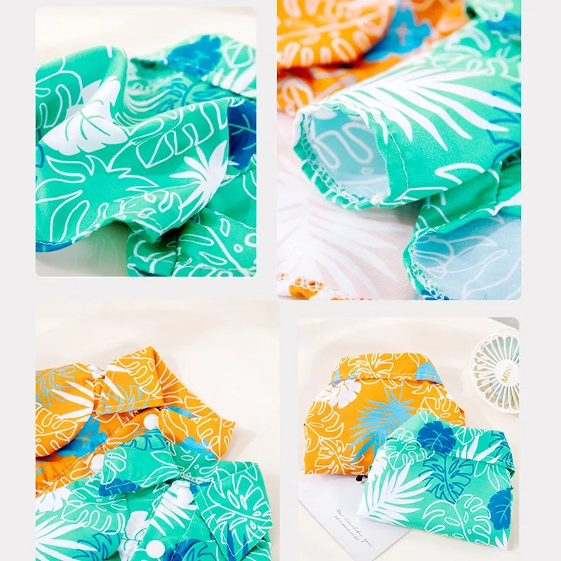 Summer Pet Dog Clothes Hawaiian Style Dog Shirt Fashion Print Puppy Costumes Chihuahua Pug Costumes Yorkshire Shirts Cat Shirt