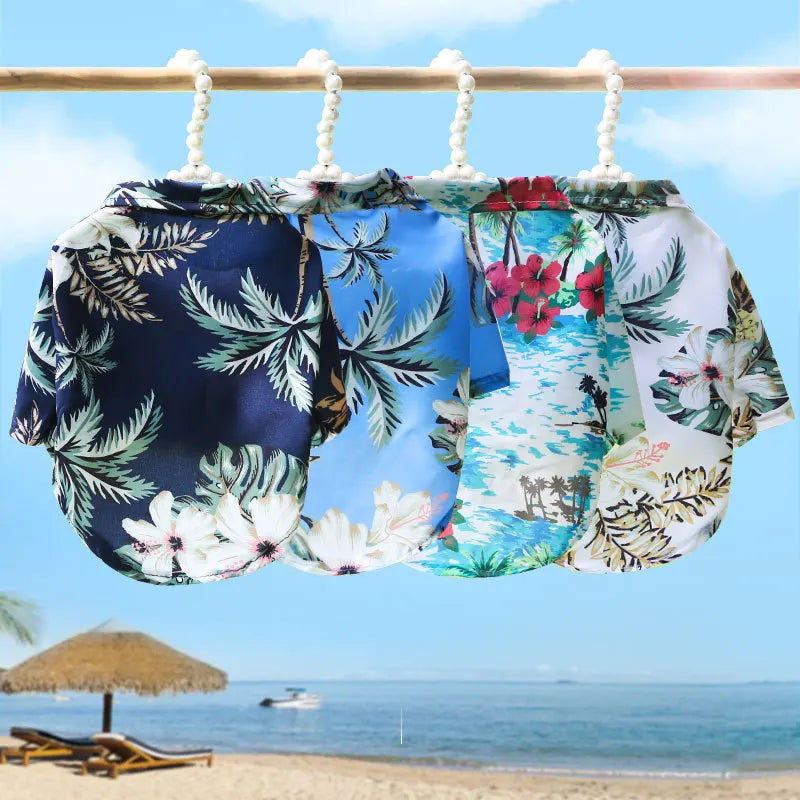 Hawaiian Beach Style Dog T-Shirts Thin Breathable Summer Dog Clothes for Small Dogs Puppy Pet Cat Vest Chihuahua Yorkies Poodle