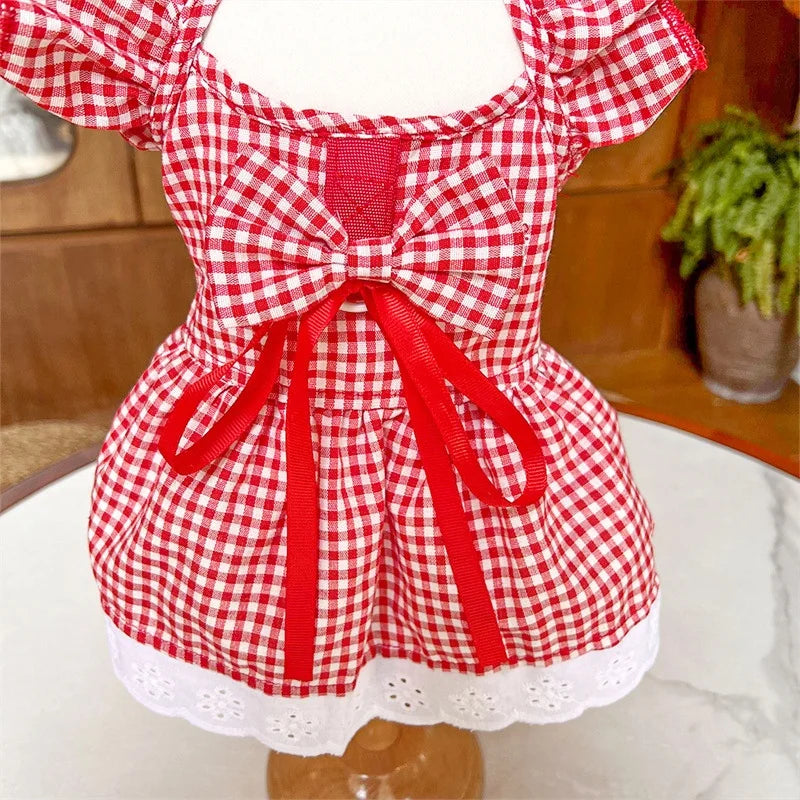 Pet Dog Clothes for Small Dogs Summer Pet Dress Fashion Print Puppy Princess Skirt Cute Flying Sleeve Cat Dress Pet Dog Costumes