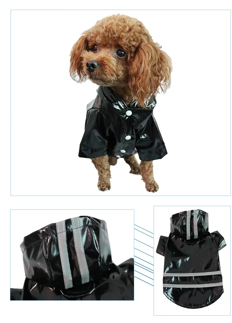 Summer Outdoor Puppy Pet Rain Coat S-XL Hoody Waterproof Jackets PU Raincoat for Dogs Apparel Clothes Little Teddy Dog Raincoat