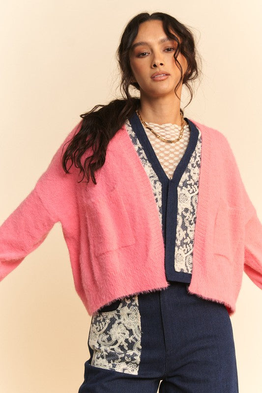 Davi & Dani Open Front Drop Shoulder Cardigan